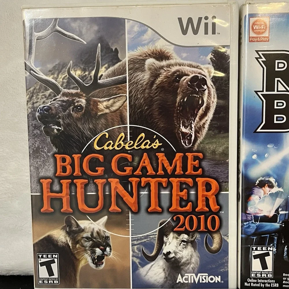 Wii Games Cabela's Big Game Hunter 2010 Nintendo Rock Band 2 Smack Down Raw 2008